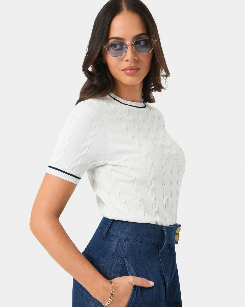 Harvey Cable Knit Top