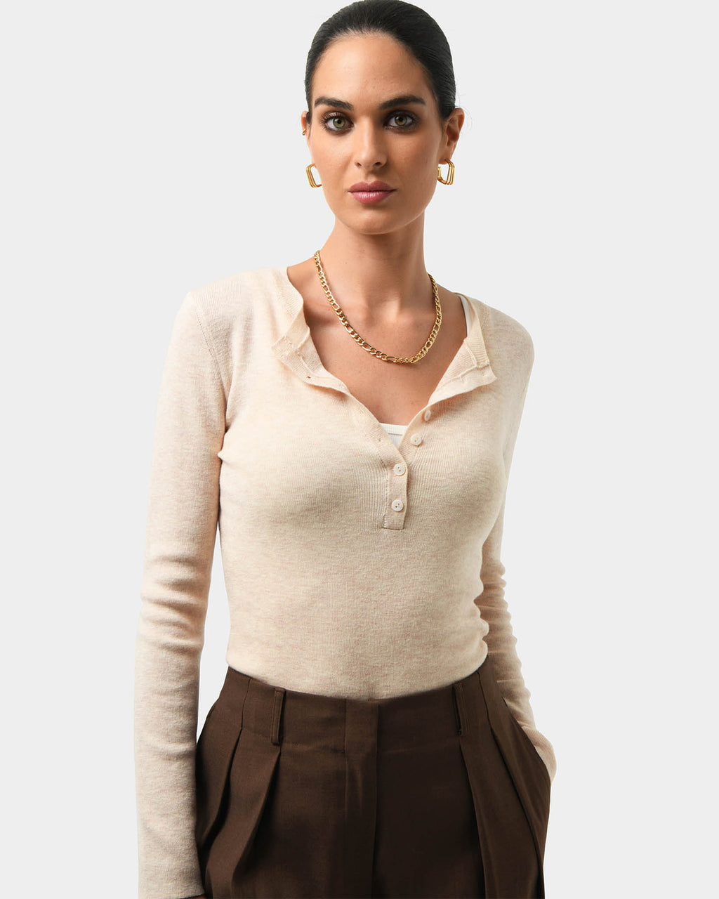 Henley Button Up Knit