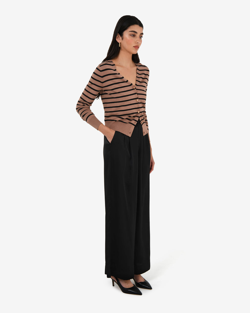 Arabell V-neck Stripe Cardigan