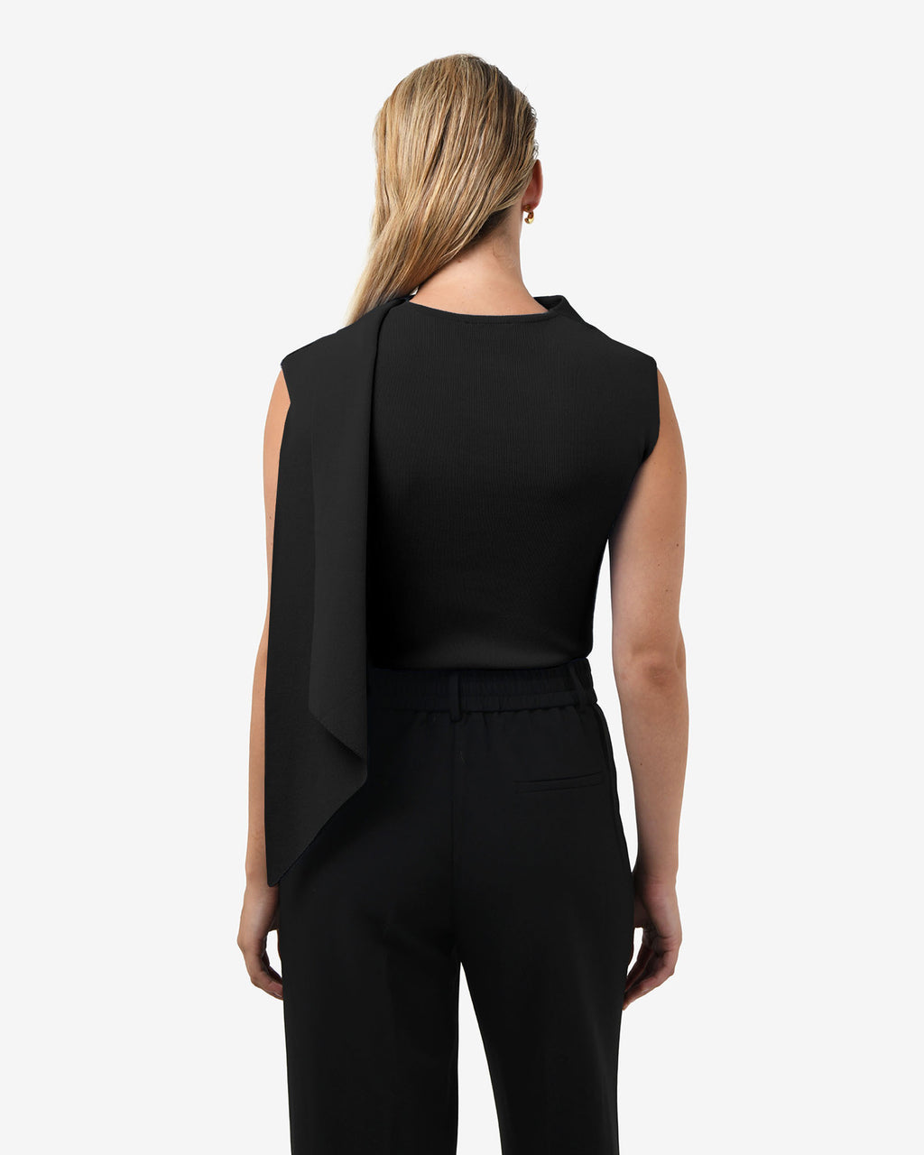 Isadora V-Neck Scarf Knit Top