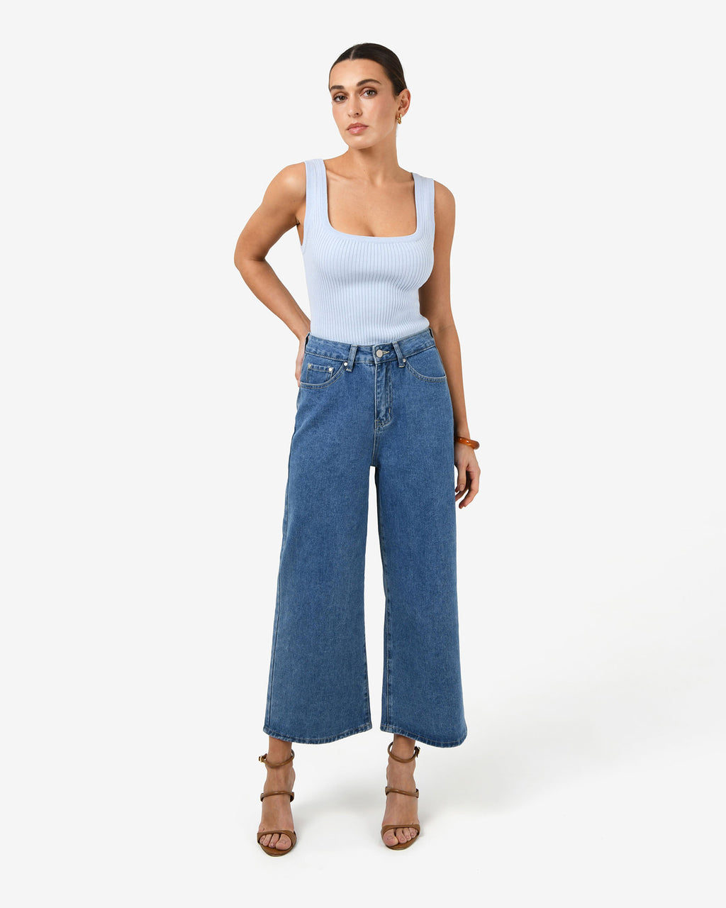 Ella Square Neck Rib Knit