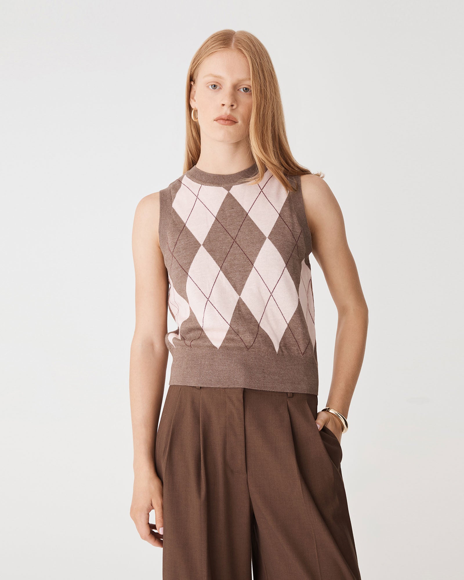 Jacinta Argyle Knit Vest