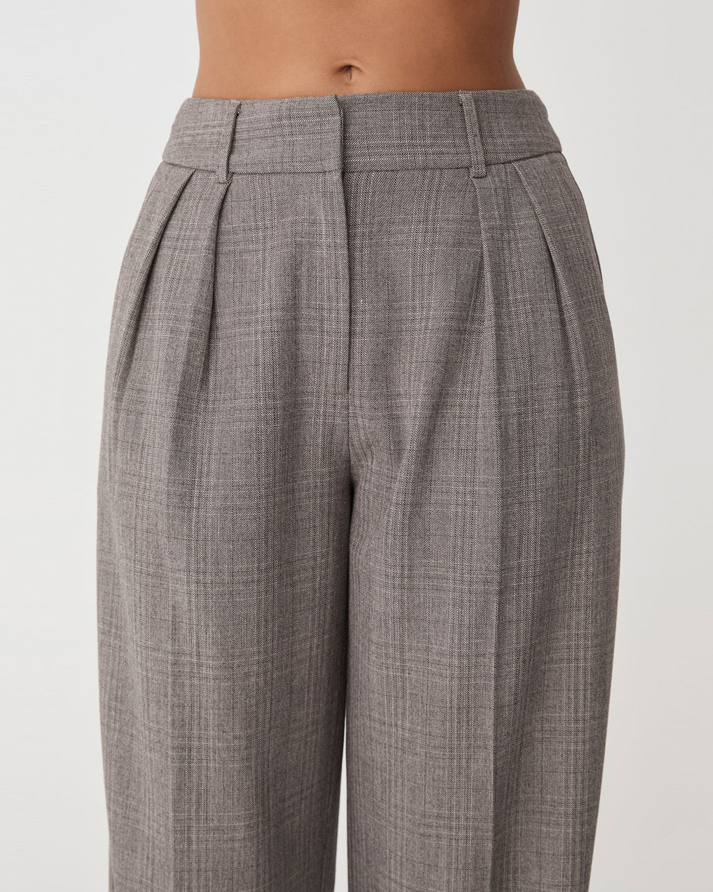 Loretta Pleated Check Pants