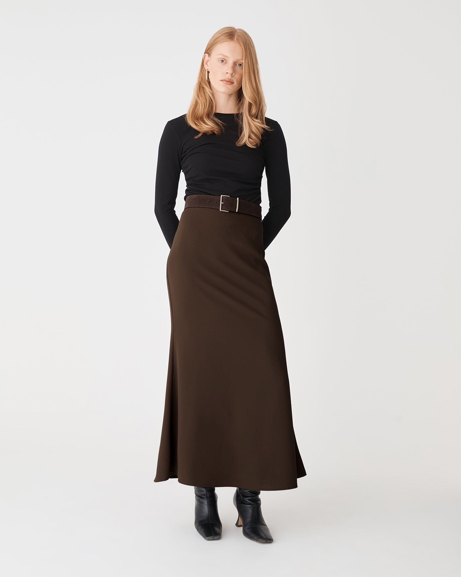 Caris Flared Maxi Skirt