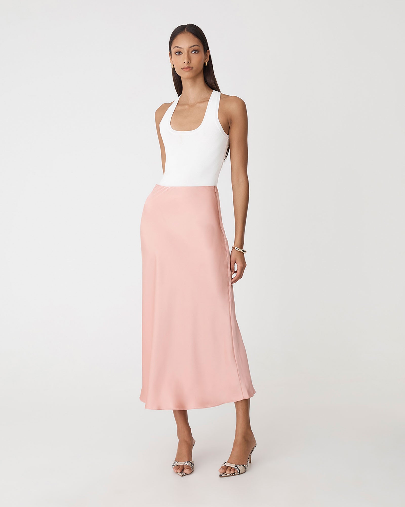 Valeria A-line Satin Skirt