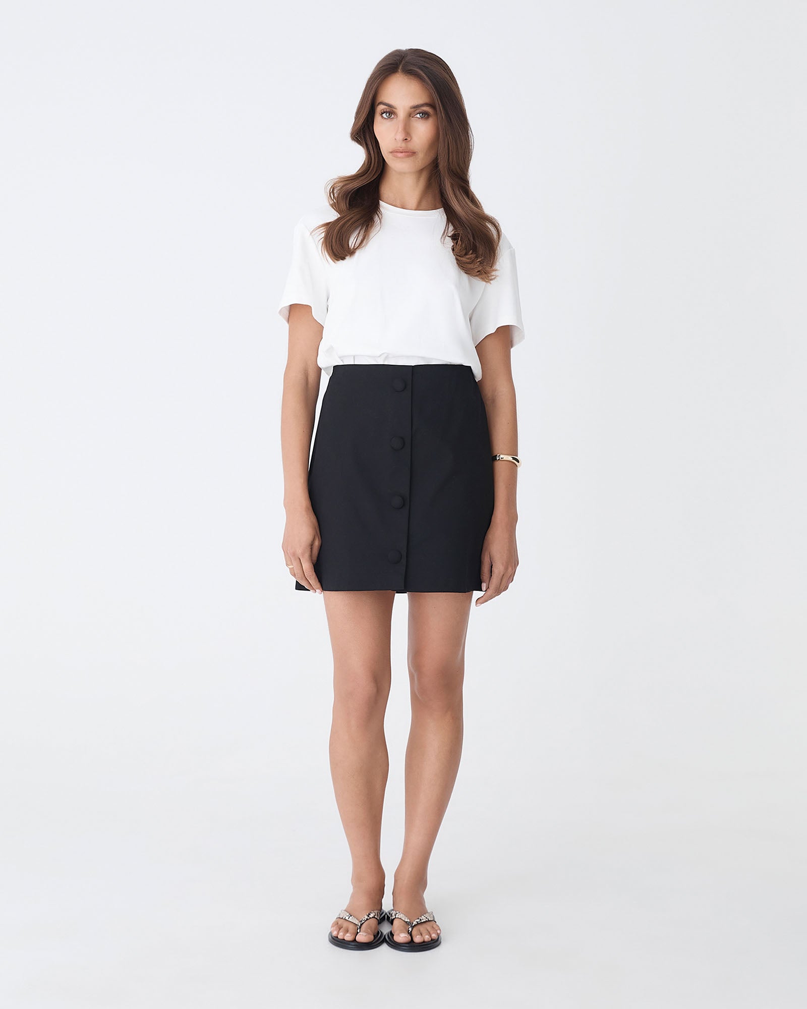 Winnie A-line Button Skirt