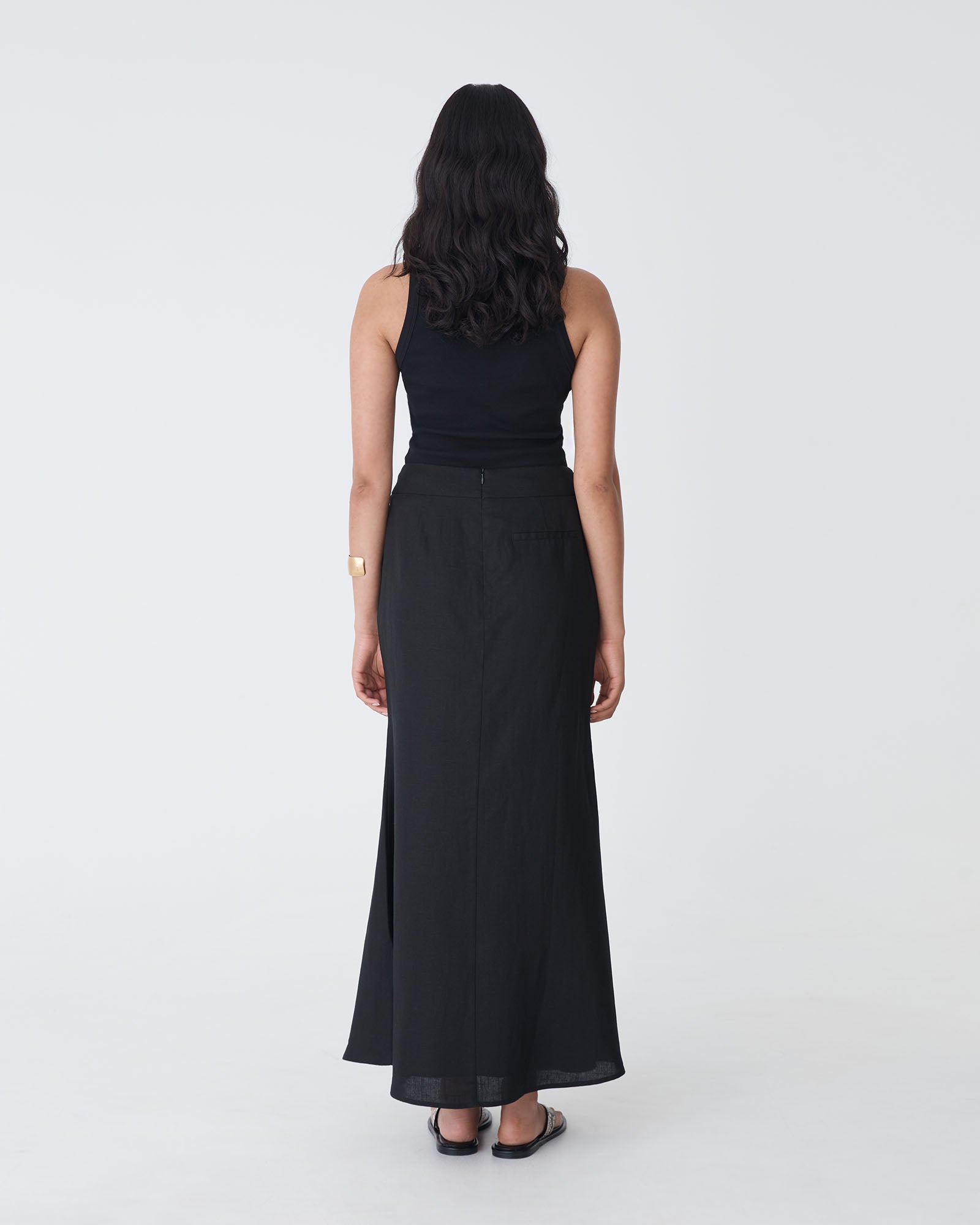 Amelia Linen Blend Maxi Skirt