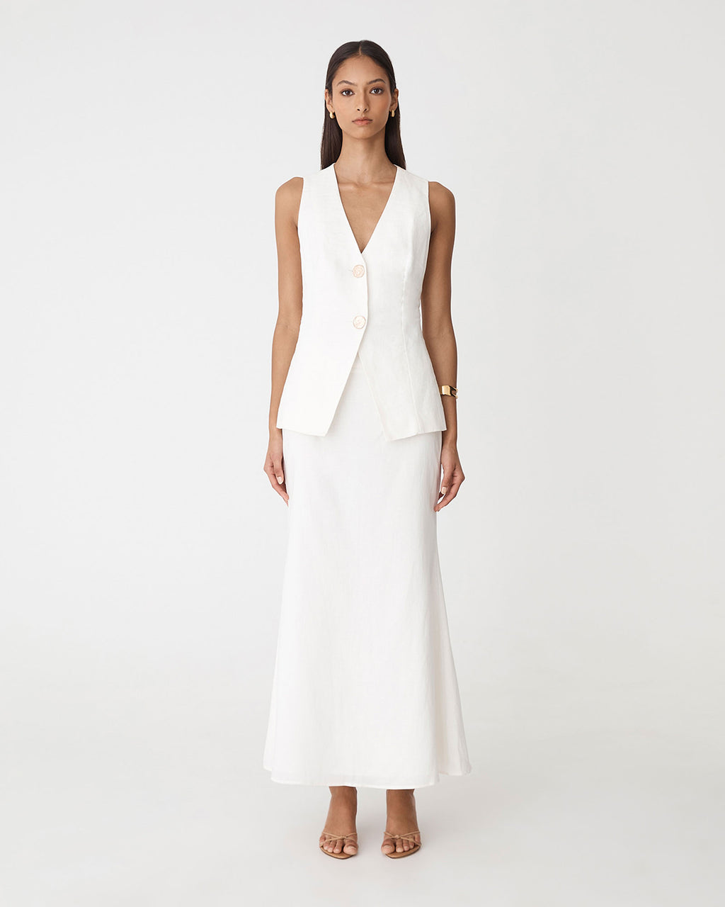 Amelia Linen Blend Maxi Skirt