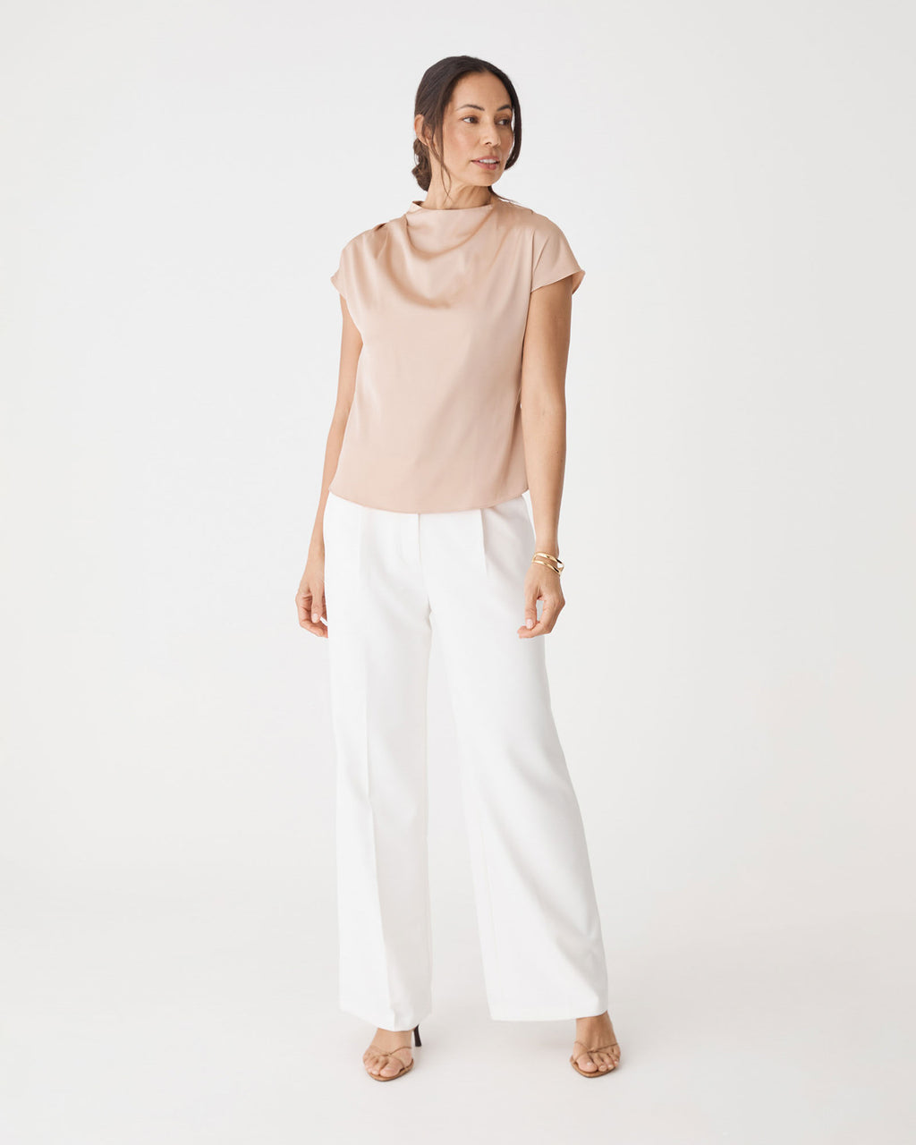Zafina Pleated Draped Top