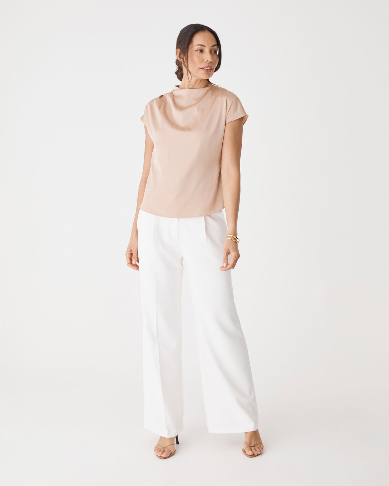 Zafina Pleated Draped Top
