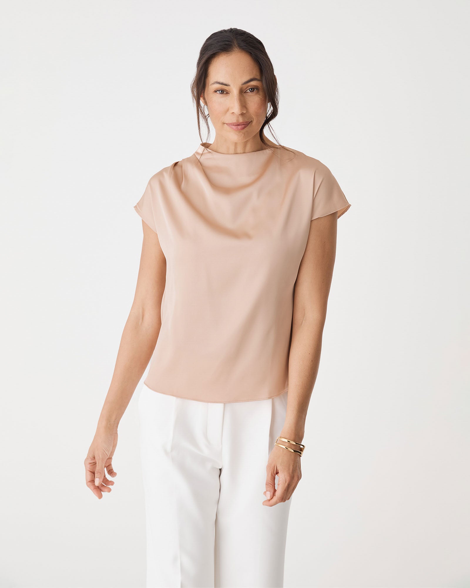 Zafina Pleated Draped Top