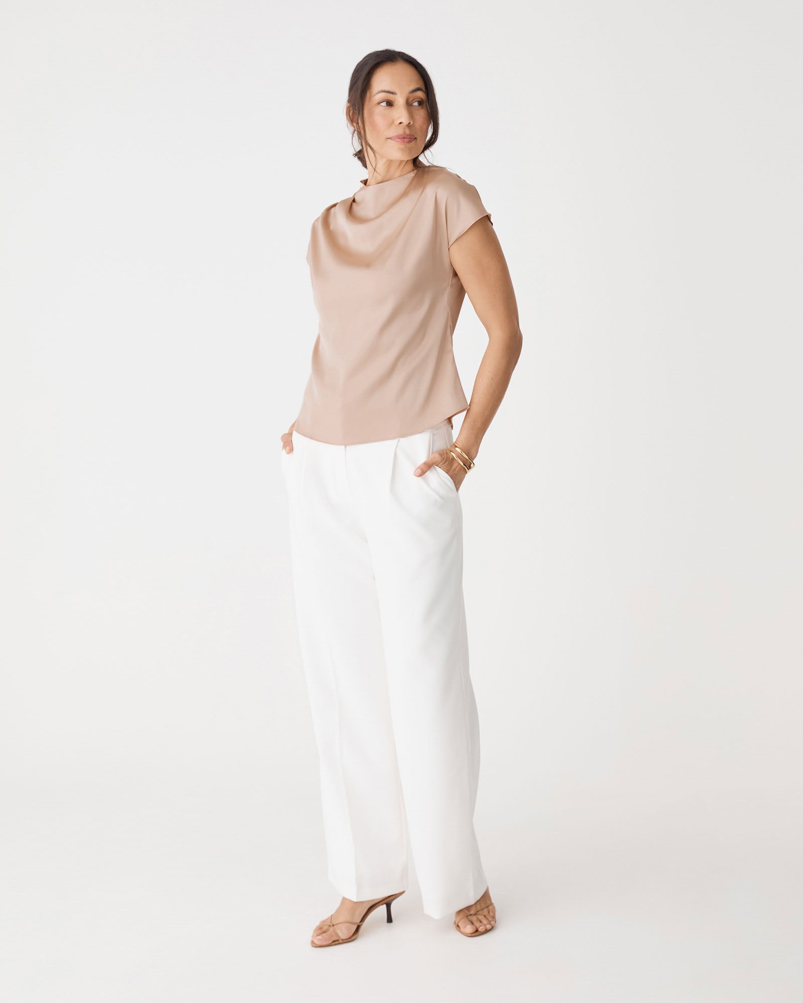 Zafina Pleated Draped Top