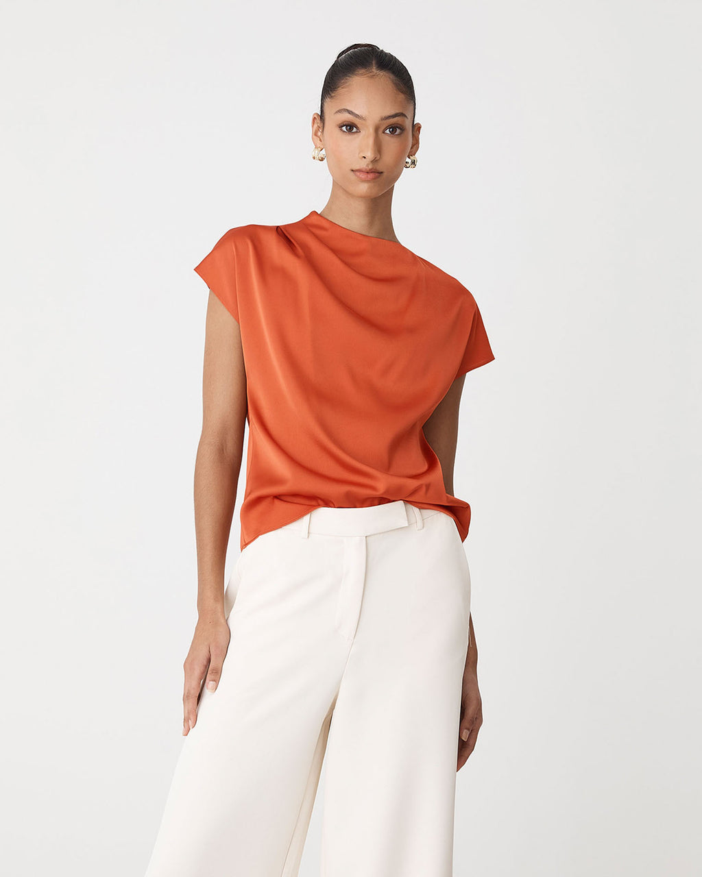 Zafina Pleated Draped Top