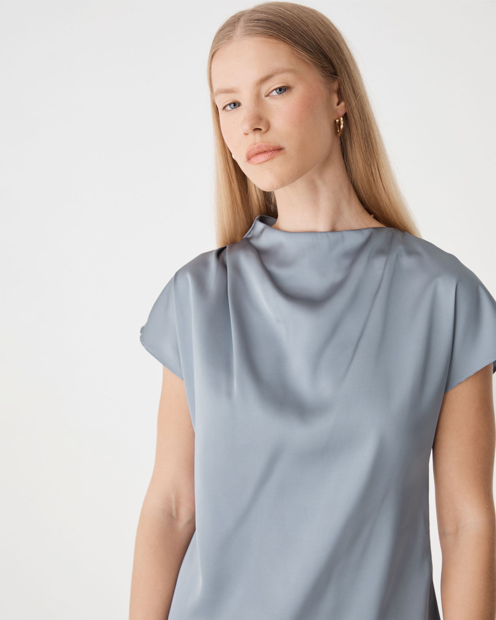 Zafina Pleated Draped Top