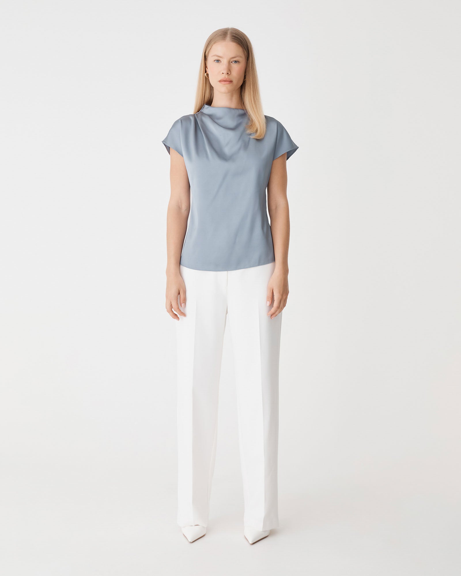 Zafina Pleated Draped Top
