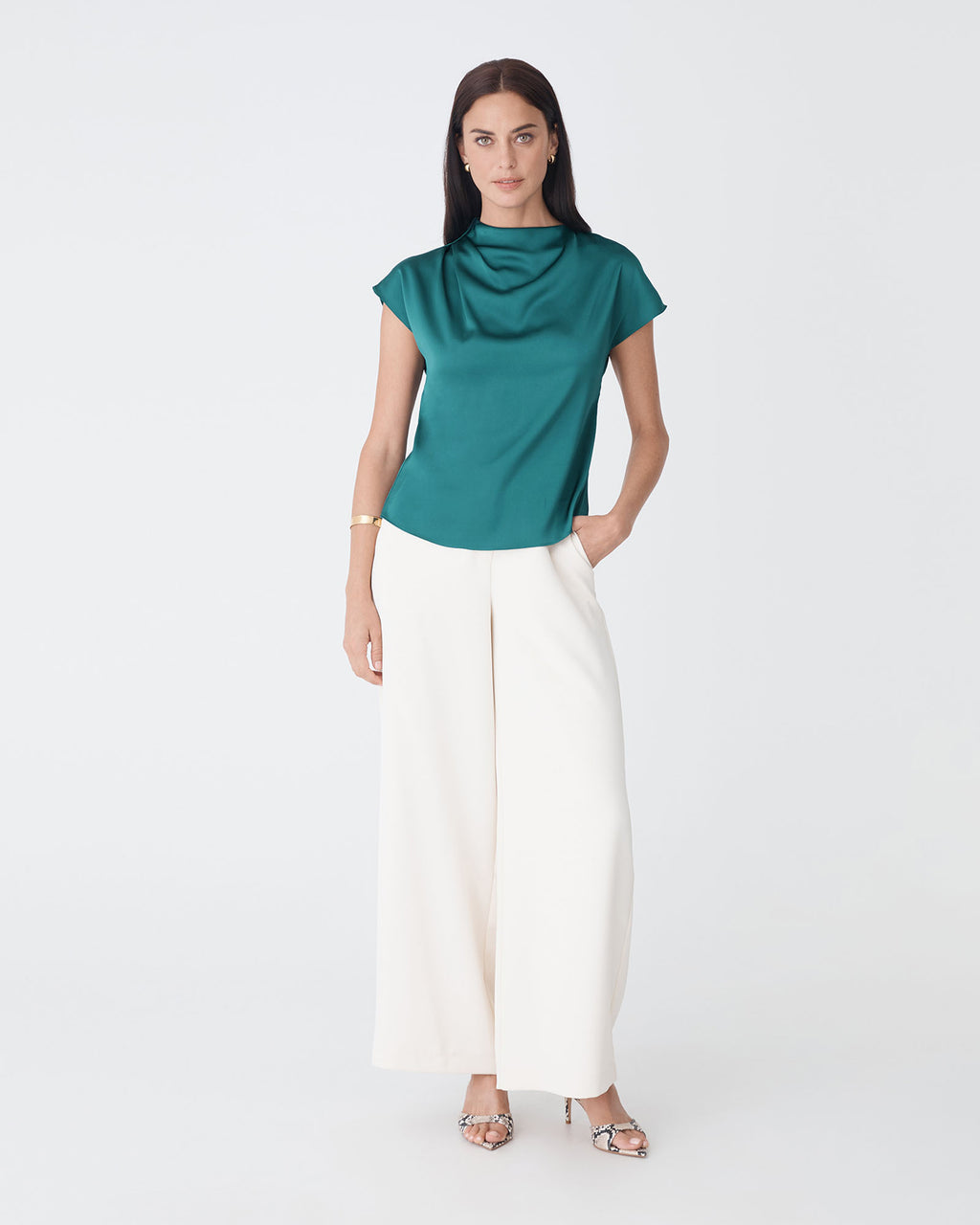 Zafina Pleated Draped Top