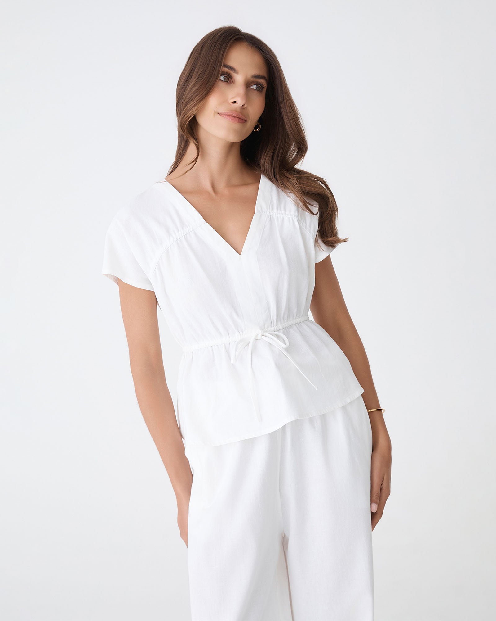 Bronte Cotton Drawstring Top