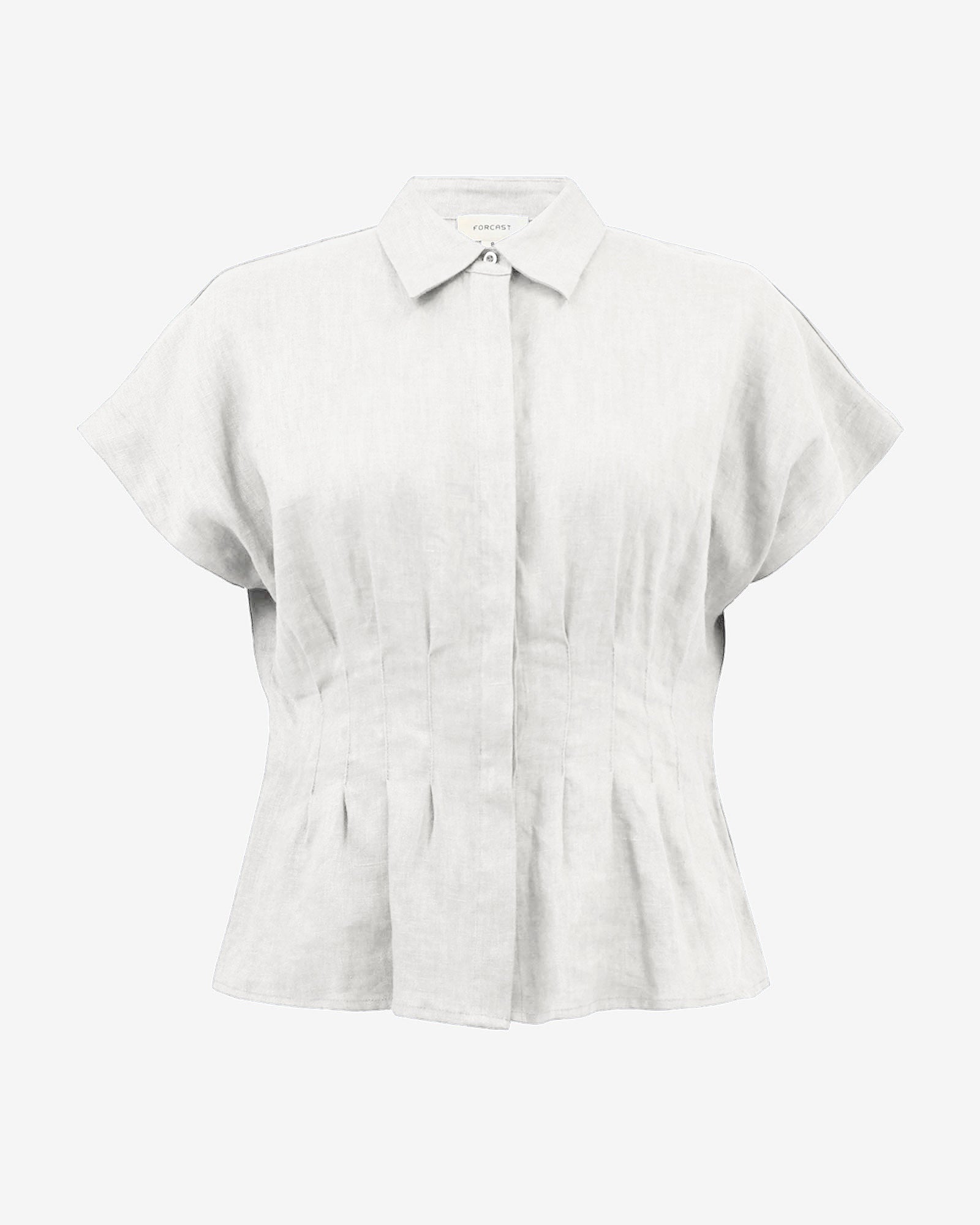 Ami Linen Pleated Tuck Shirt