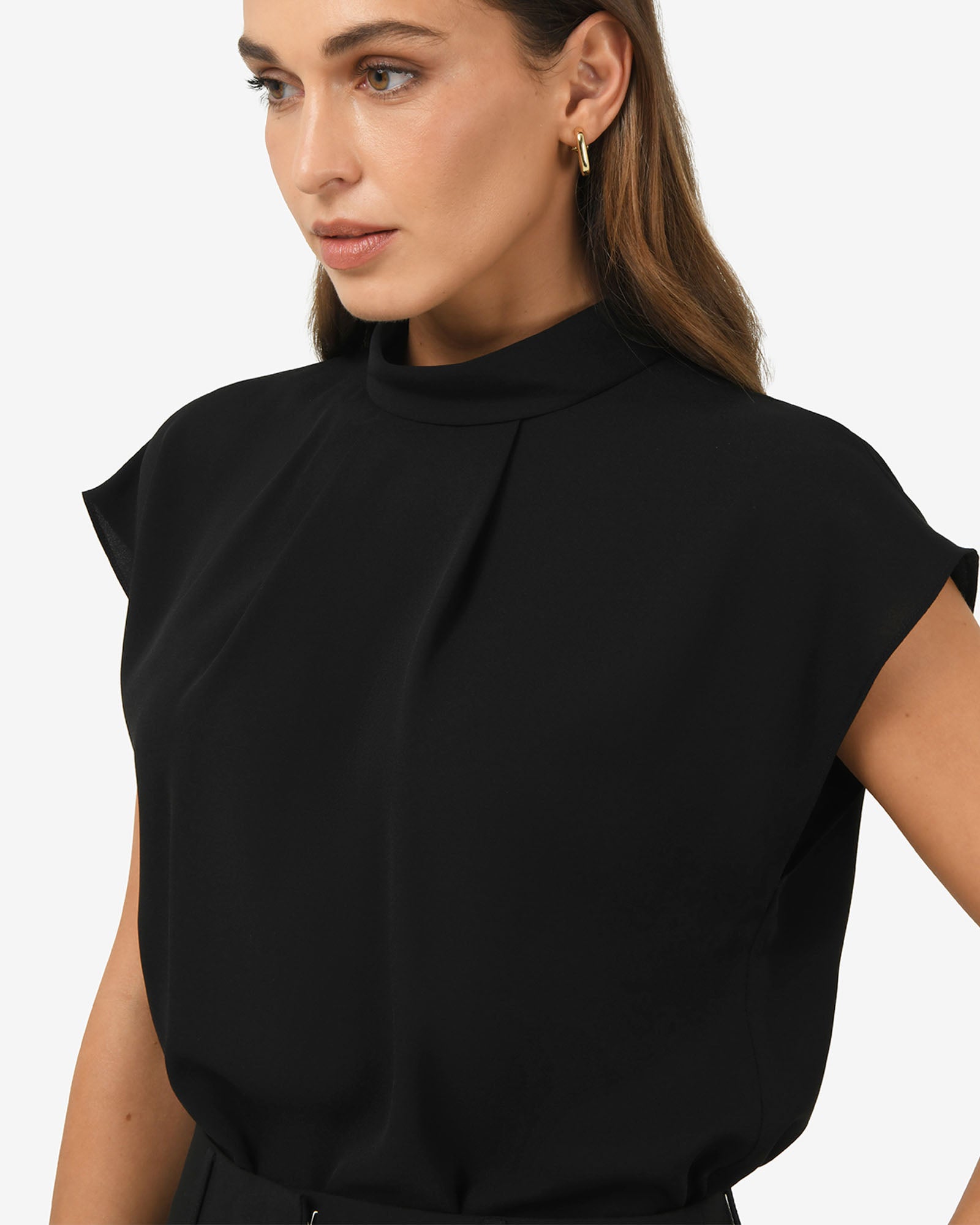 Tiara High Neck Shell Top