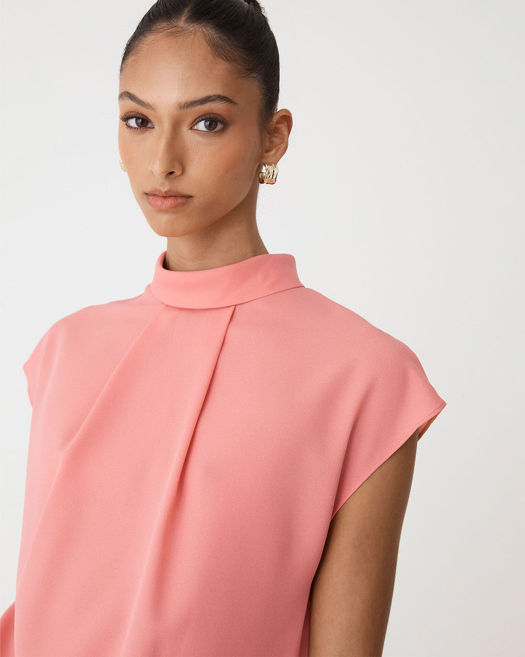 Tiara High Neck Shell Top