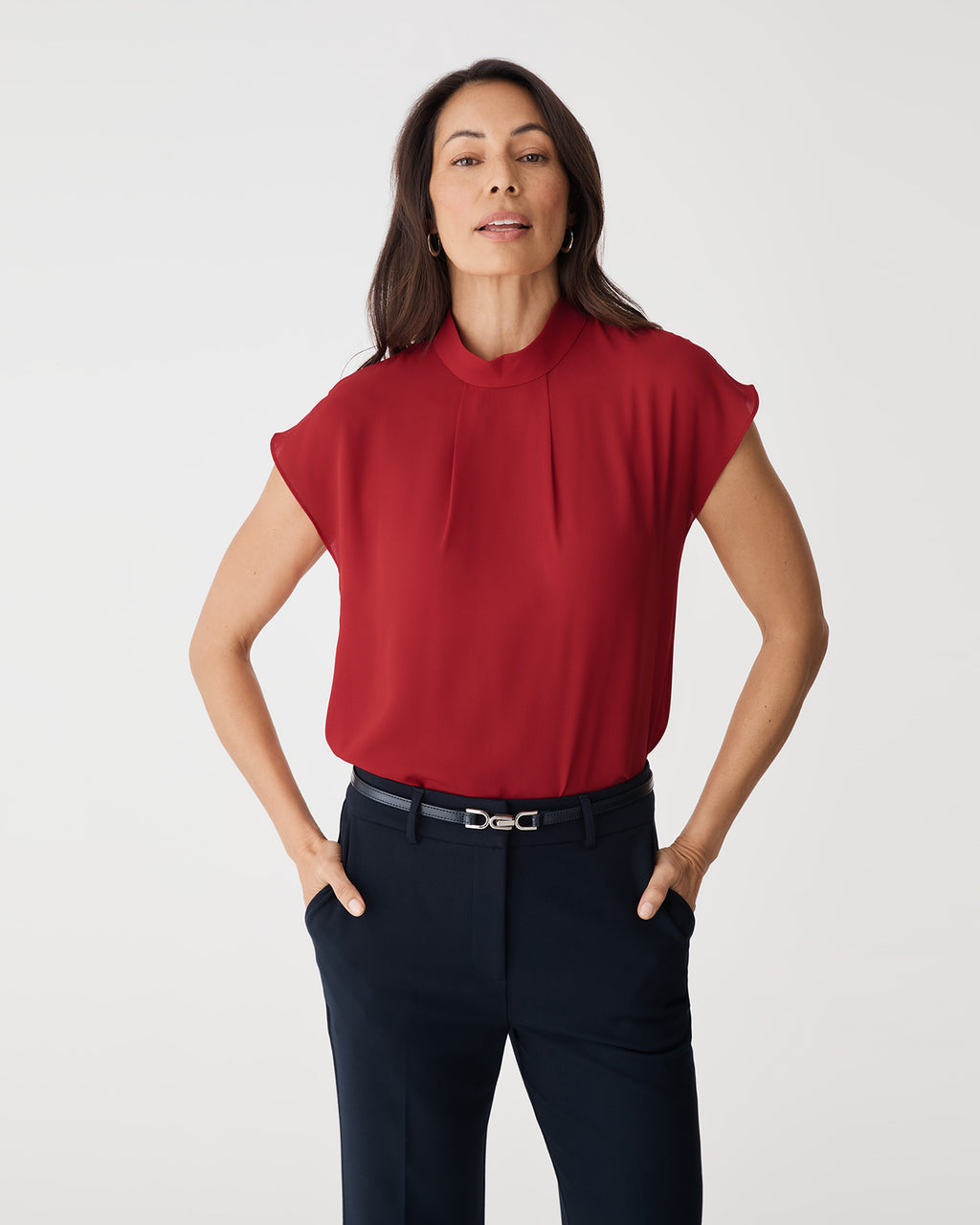Tiara High Neck Shell Top