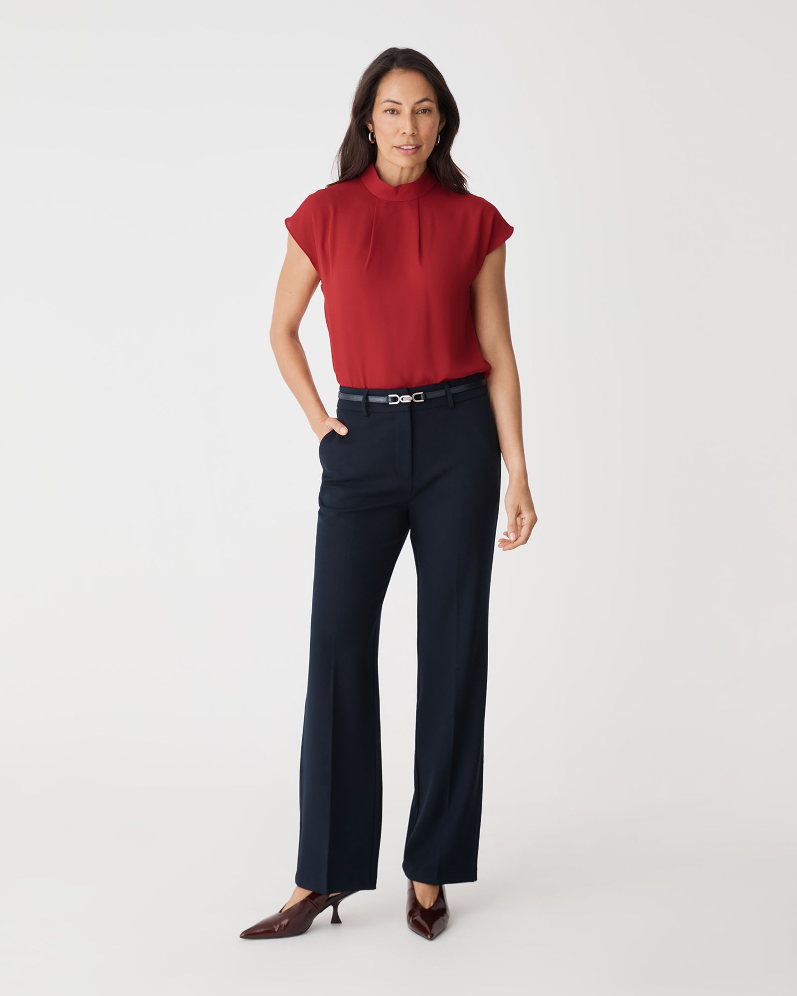 Tiara High Neck Shell Top
