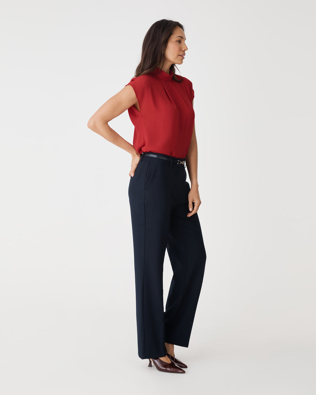 Tiara High Neck Shell Top