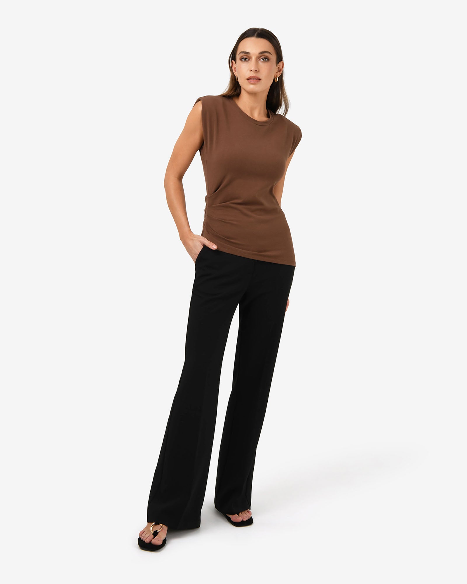 Sarah Padded Ruched Jersey Top