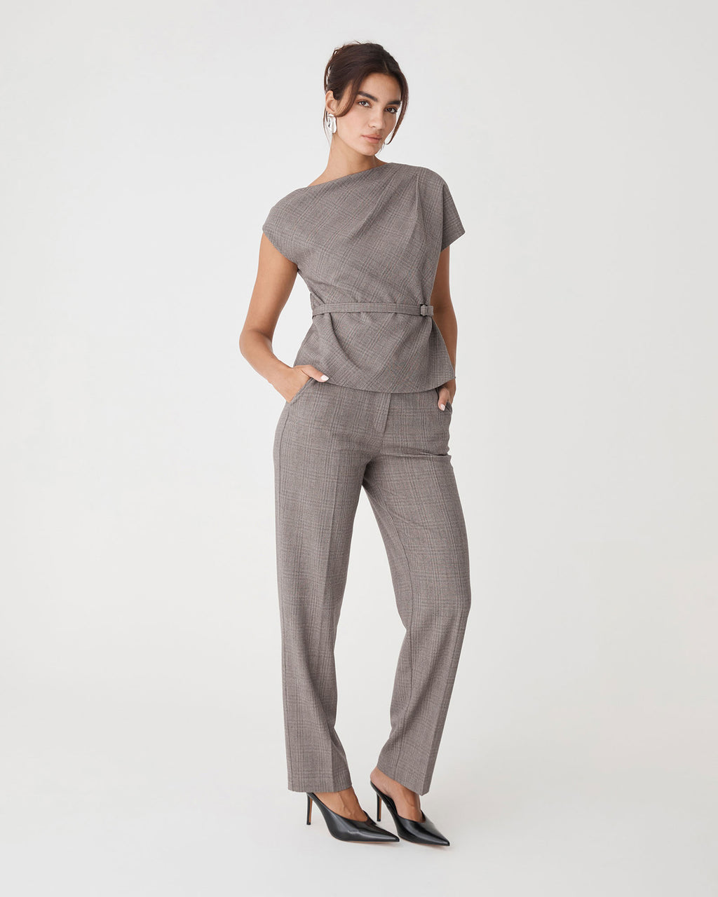 Loretta Pleat Belted Top