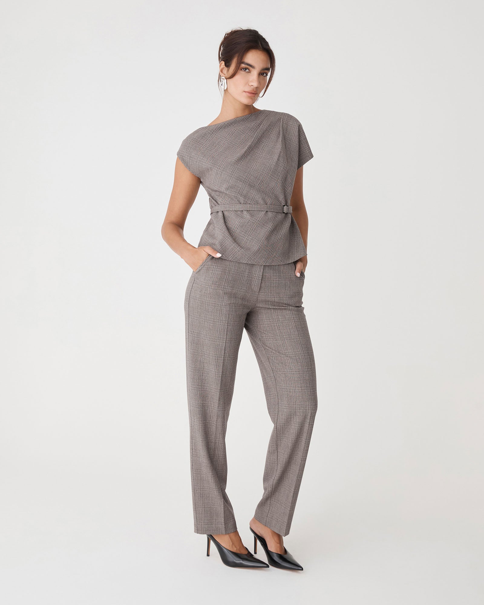 Loretta Pleat Belted Top