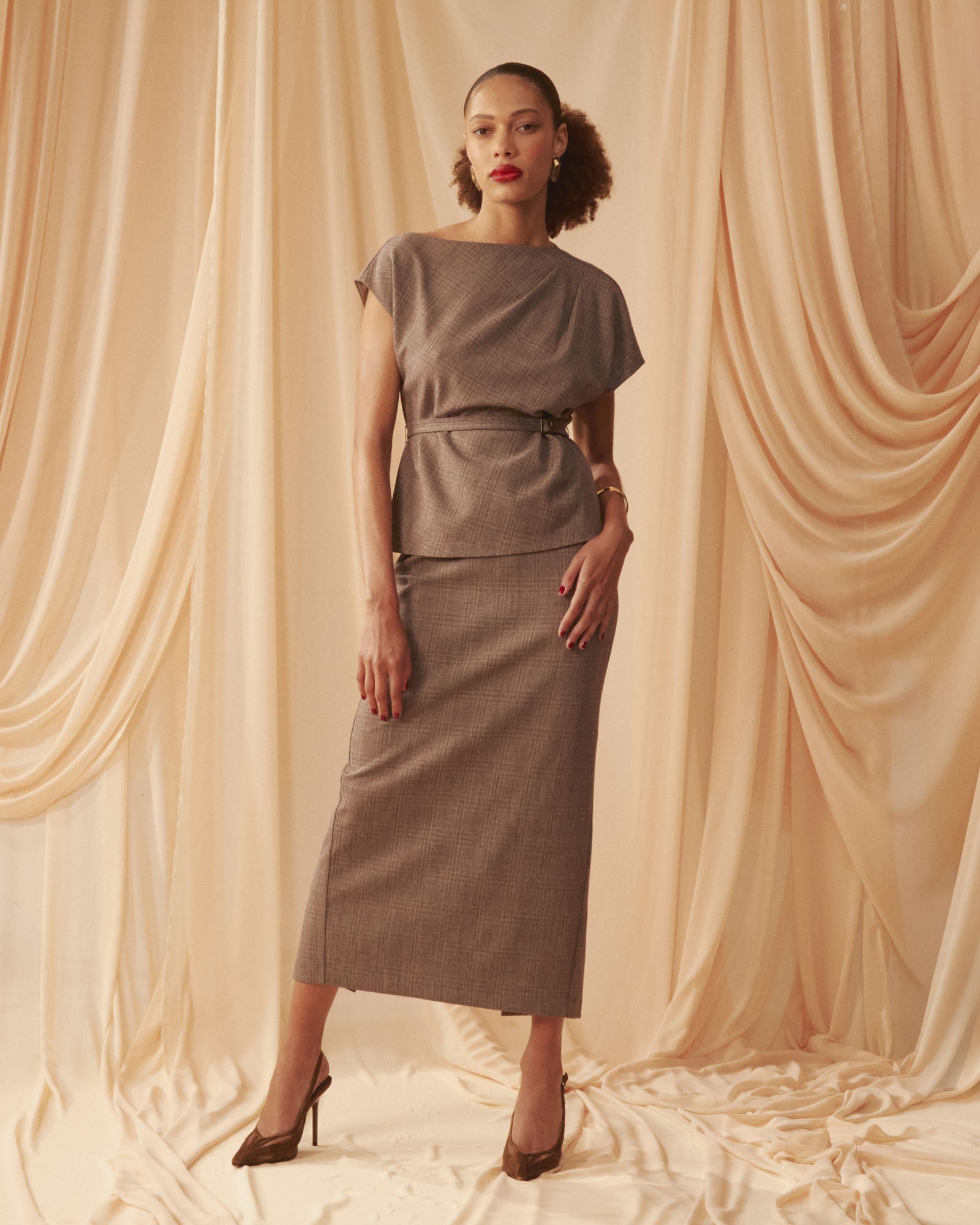 Loretta Pleat Belted Top