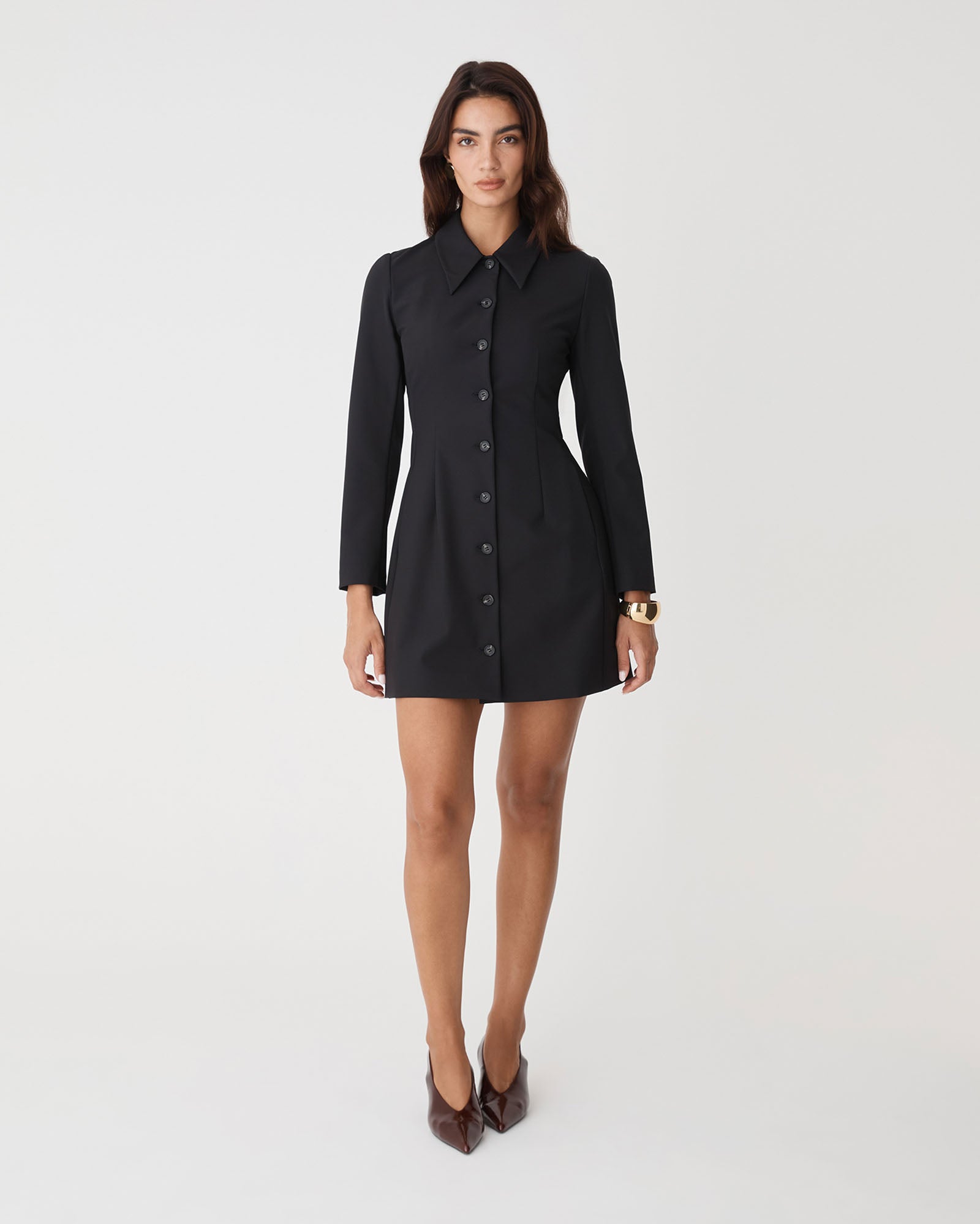 Thea Button Mini Dress