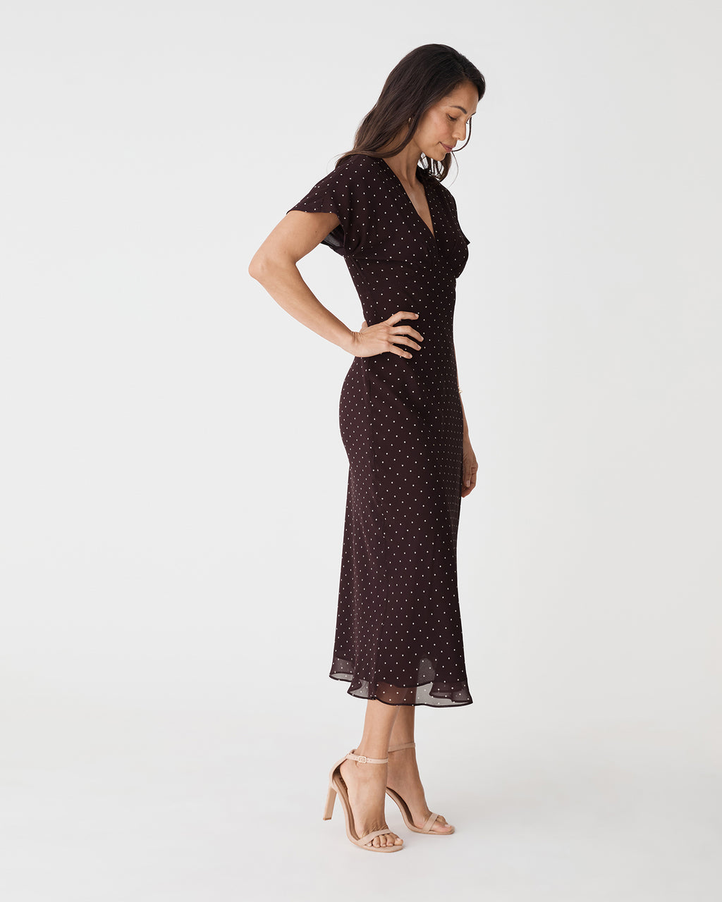 Elise V-Neck Bias Dress