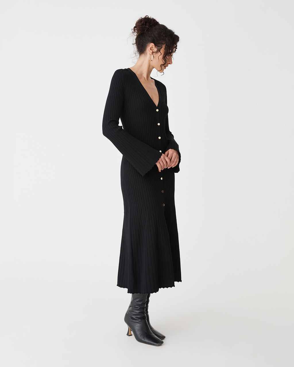 Danica V-Neck Rib Knit Dress