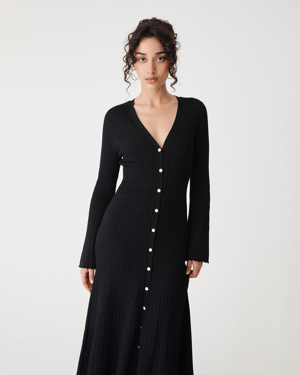 Danica V-Neck Rib Knit Dress