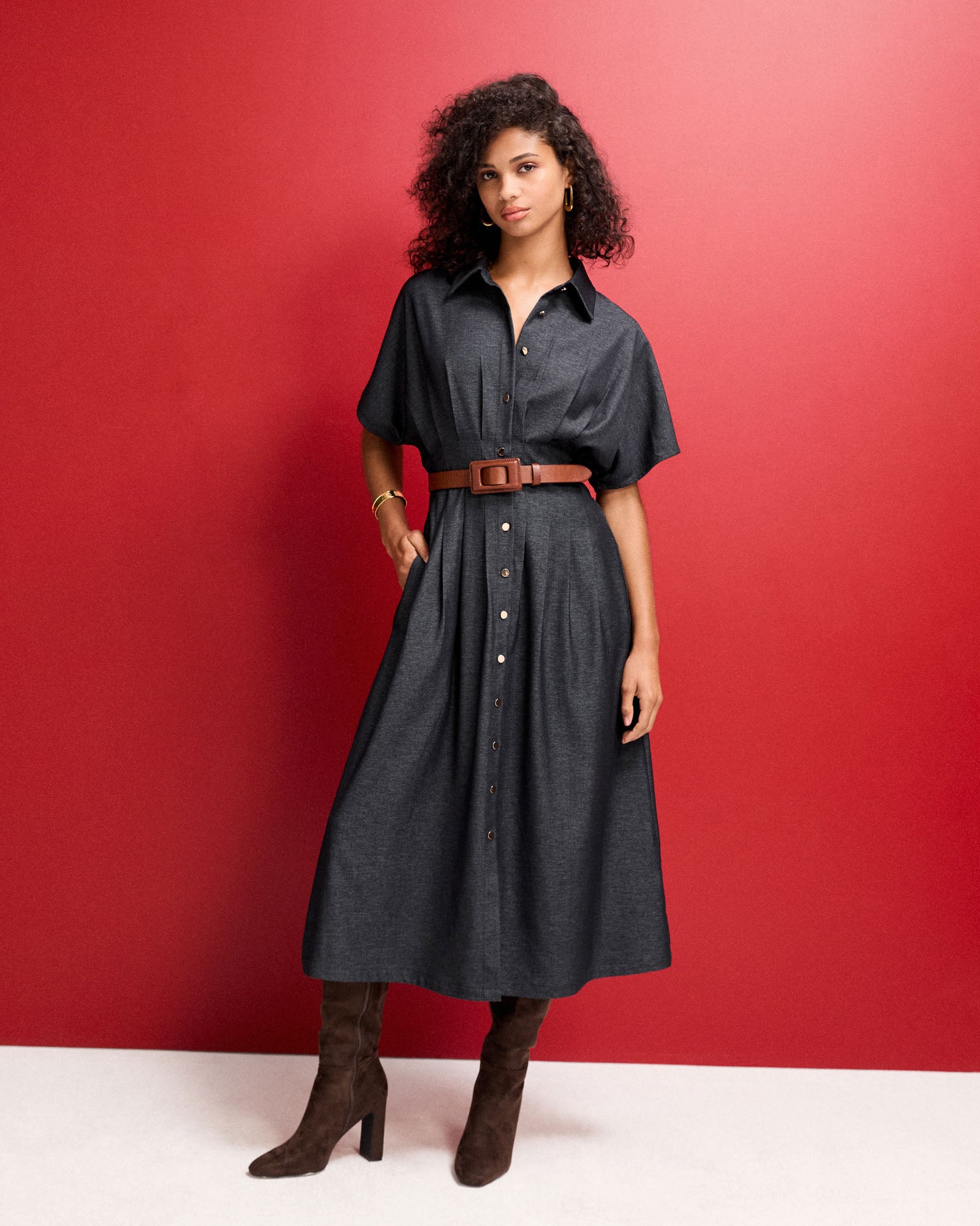 Gilda Pleat Waist Dress