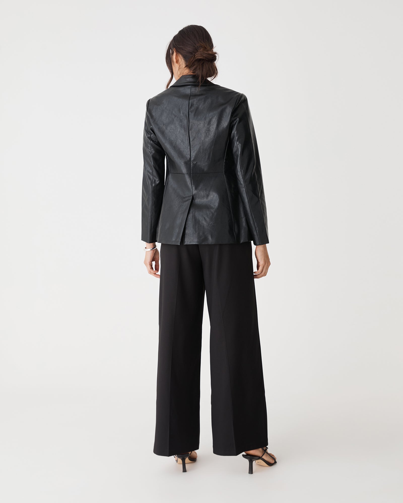 Shay Faux Leather Blazer