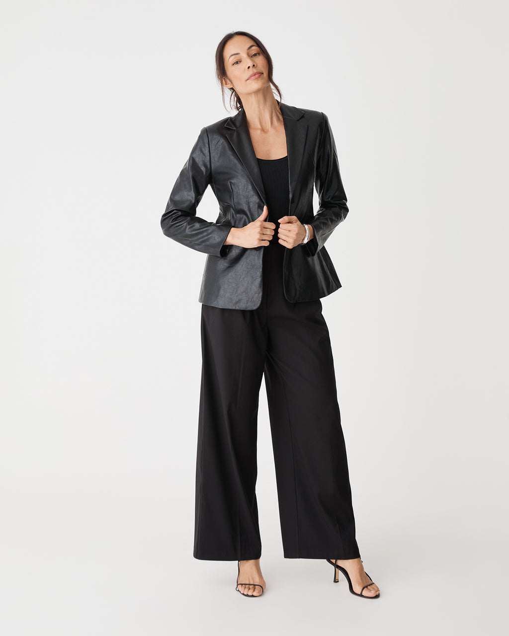 Shay Faux Leather Blazer