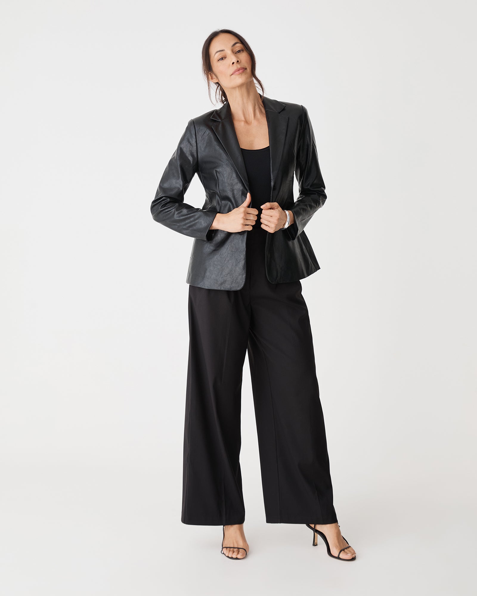 Shay Faux Leather Blazer