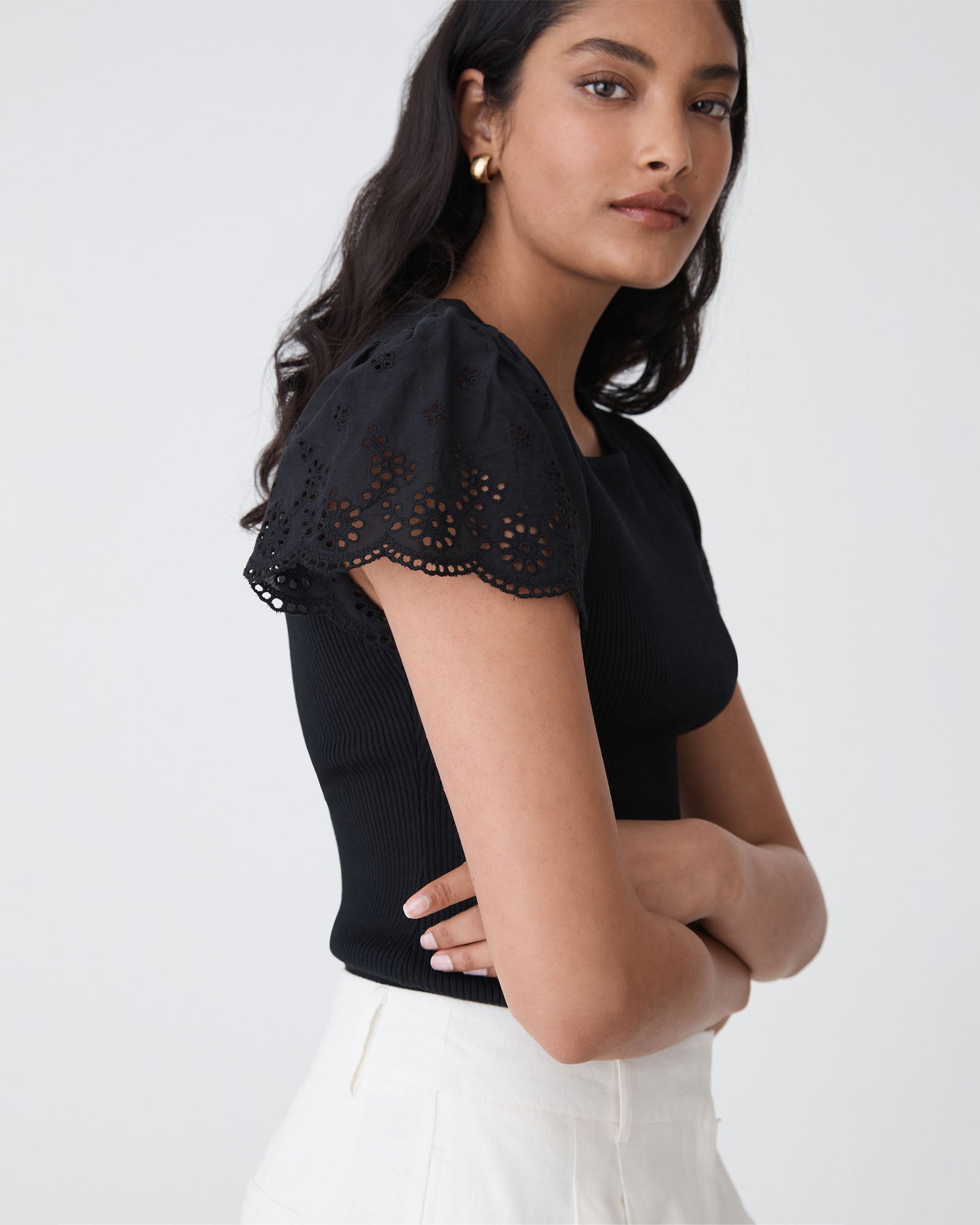 Sasha Embroidery Knit Top
