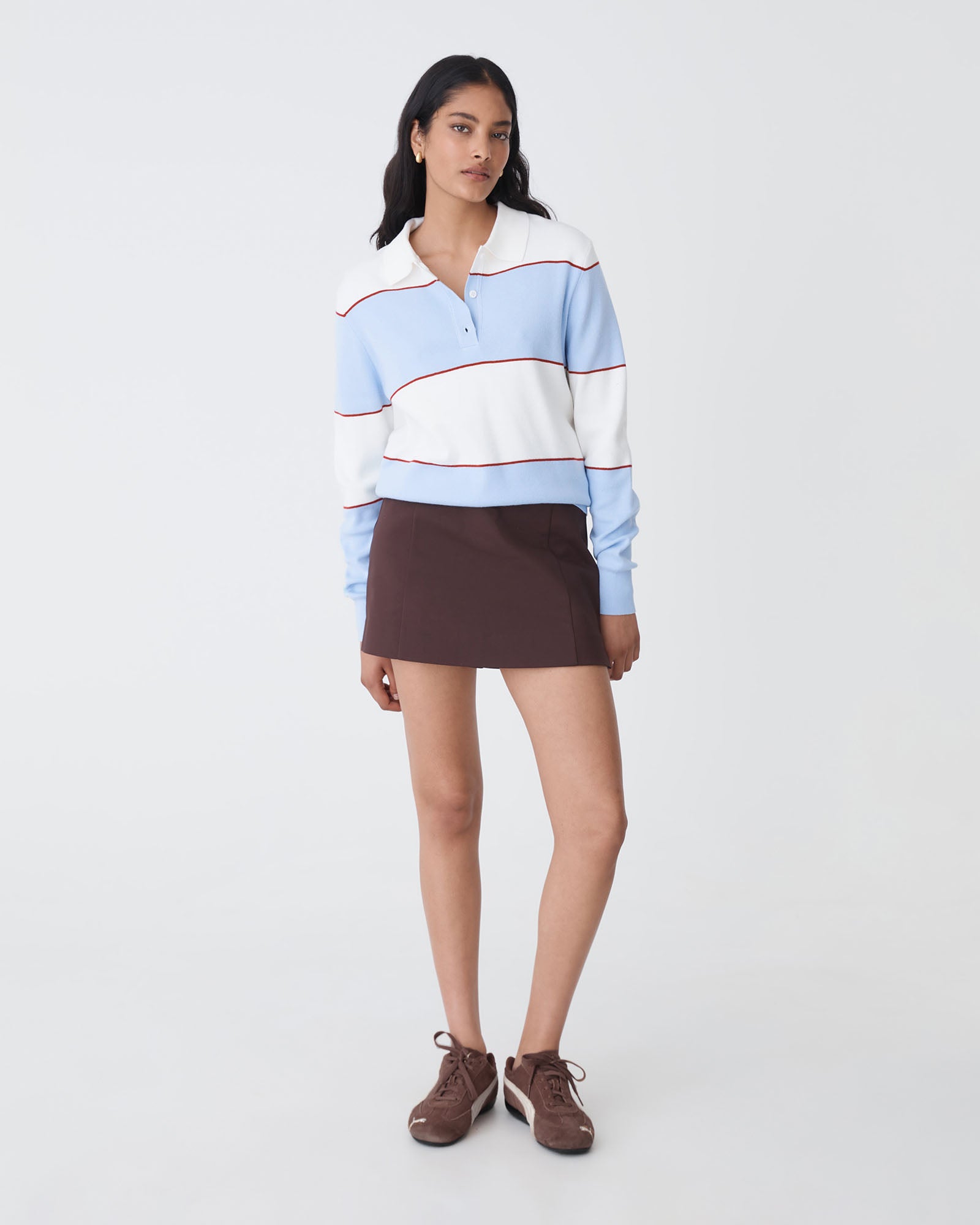 Brenda Stripe Collared Sweater