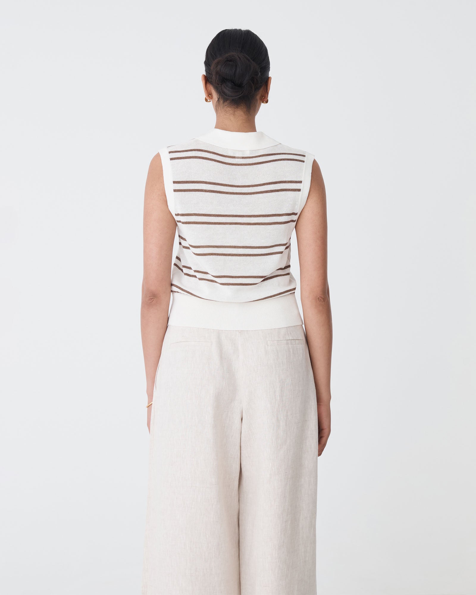 Kaia Striped Collared Top