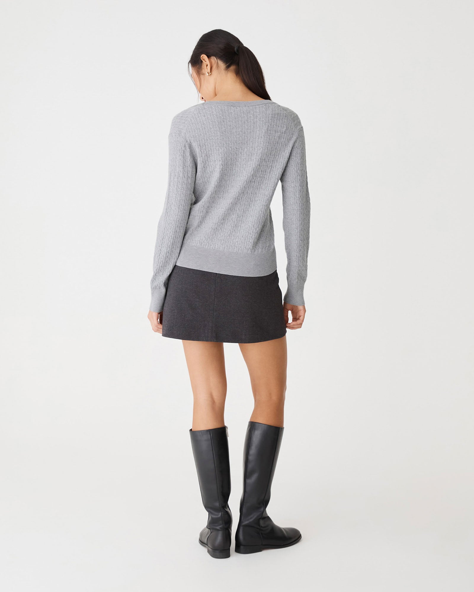 Carla V-Neck Cable Knit
