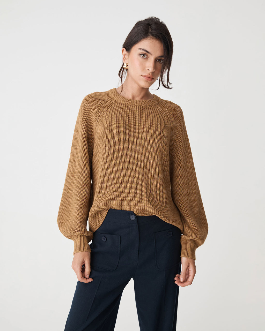 Meg Crew Neck Rib Knit Jumper
