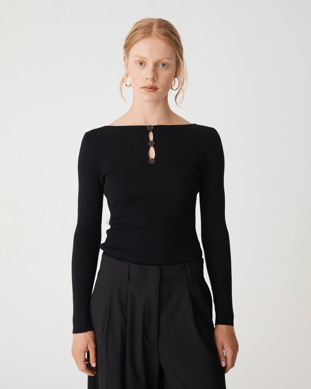 Logan Button Keyhole Rib Knit