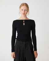 Logan Button Keyhole Rib Knit