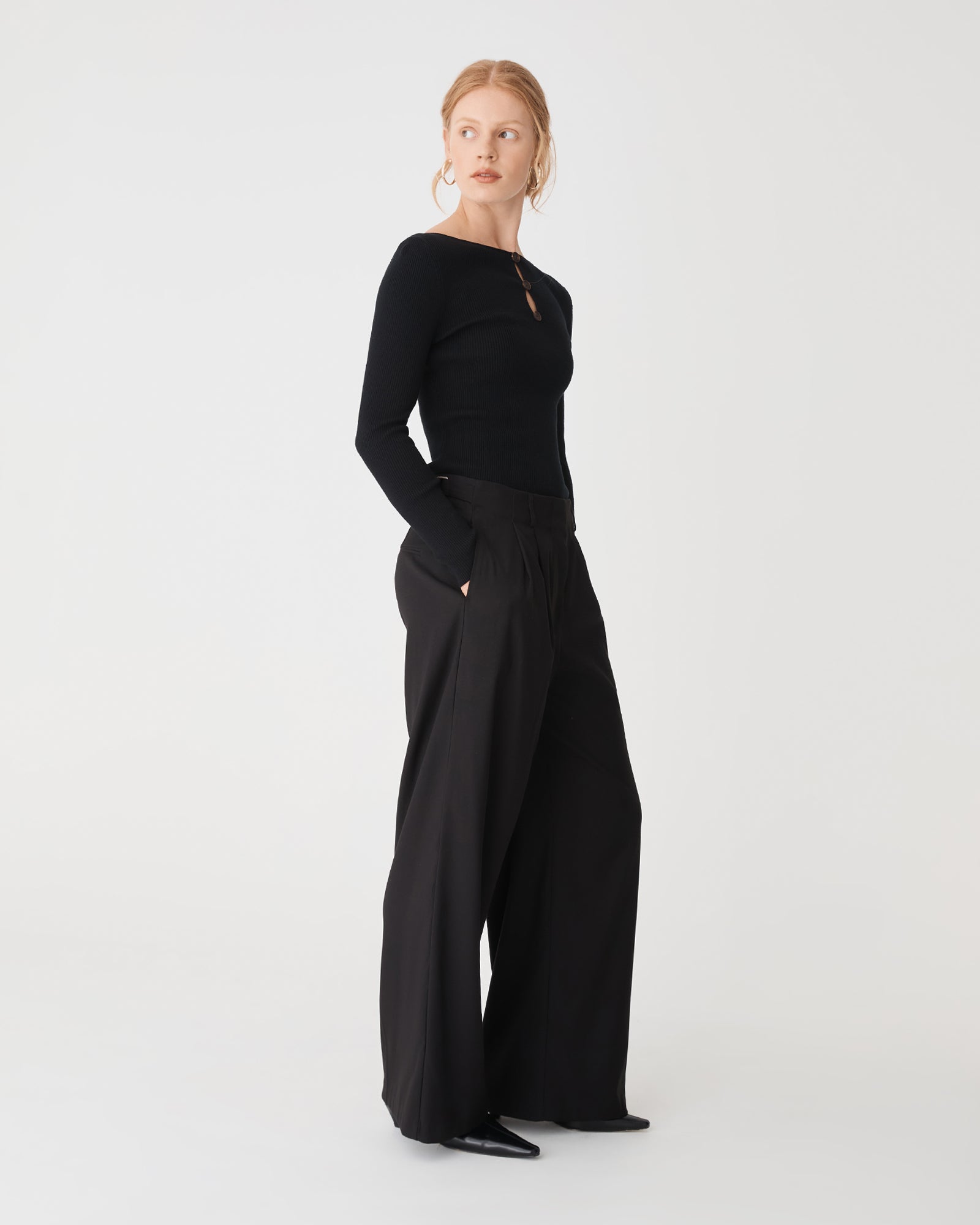 Logan Button Keyhole Rib Knit
