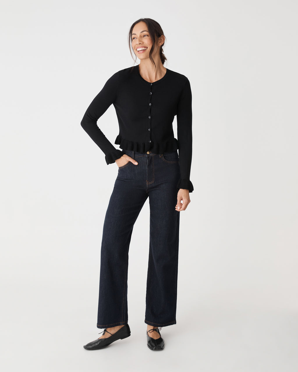 Daisy Tencel Frill Cardigan