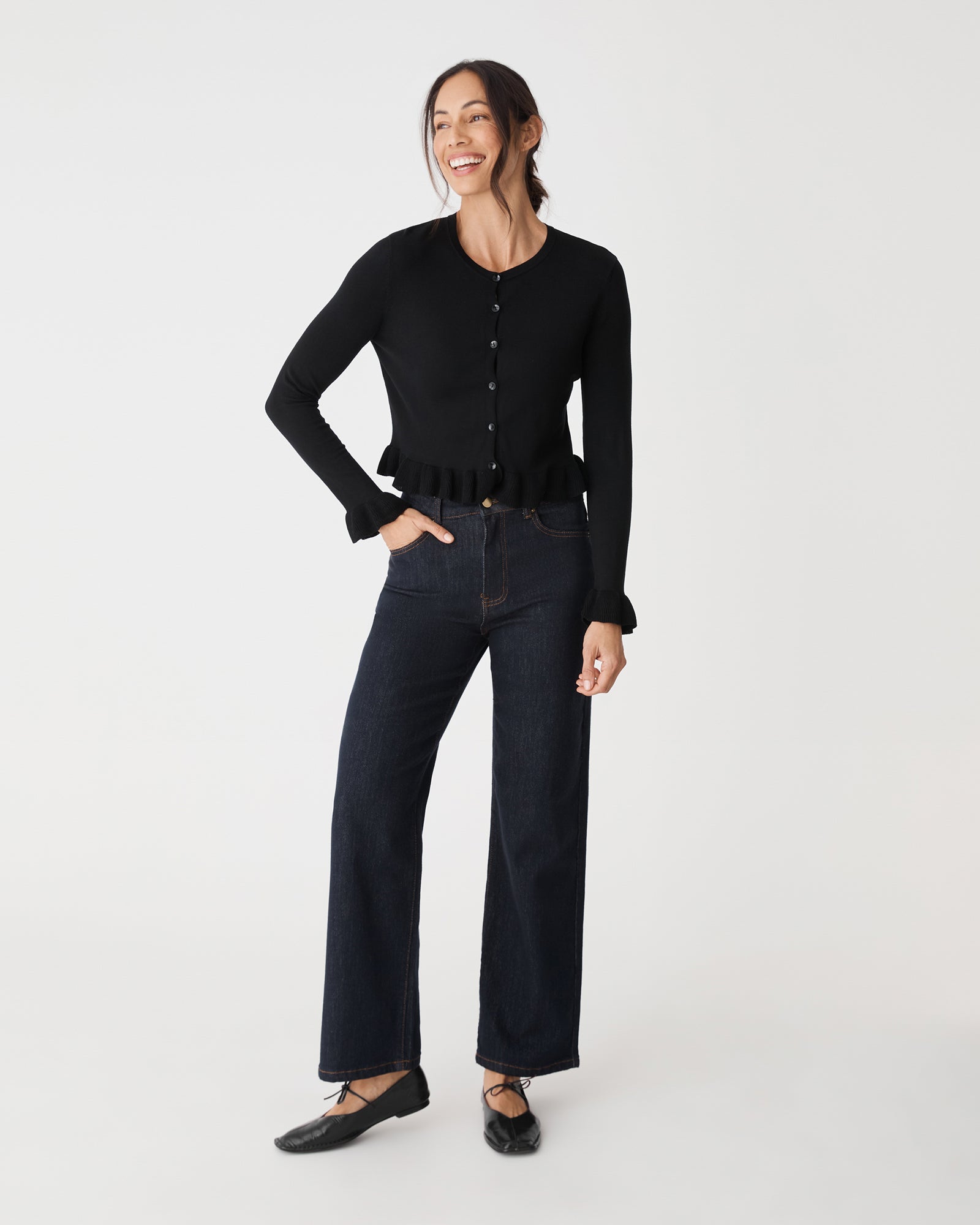Daisy Tencel Frill Cardigan