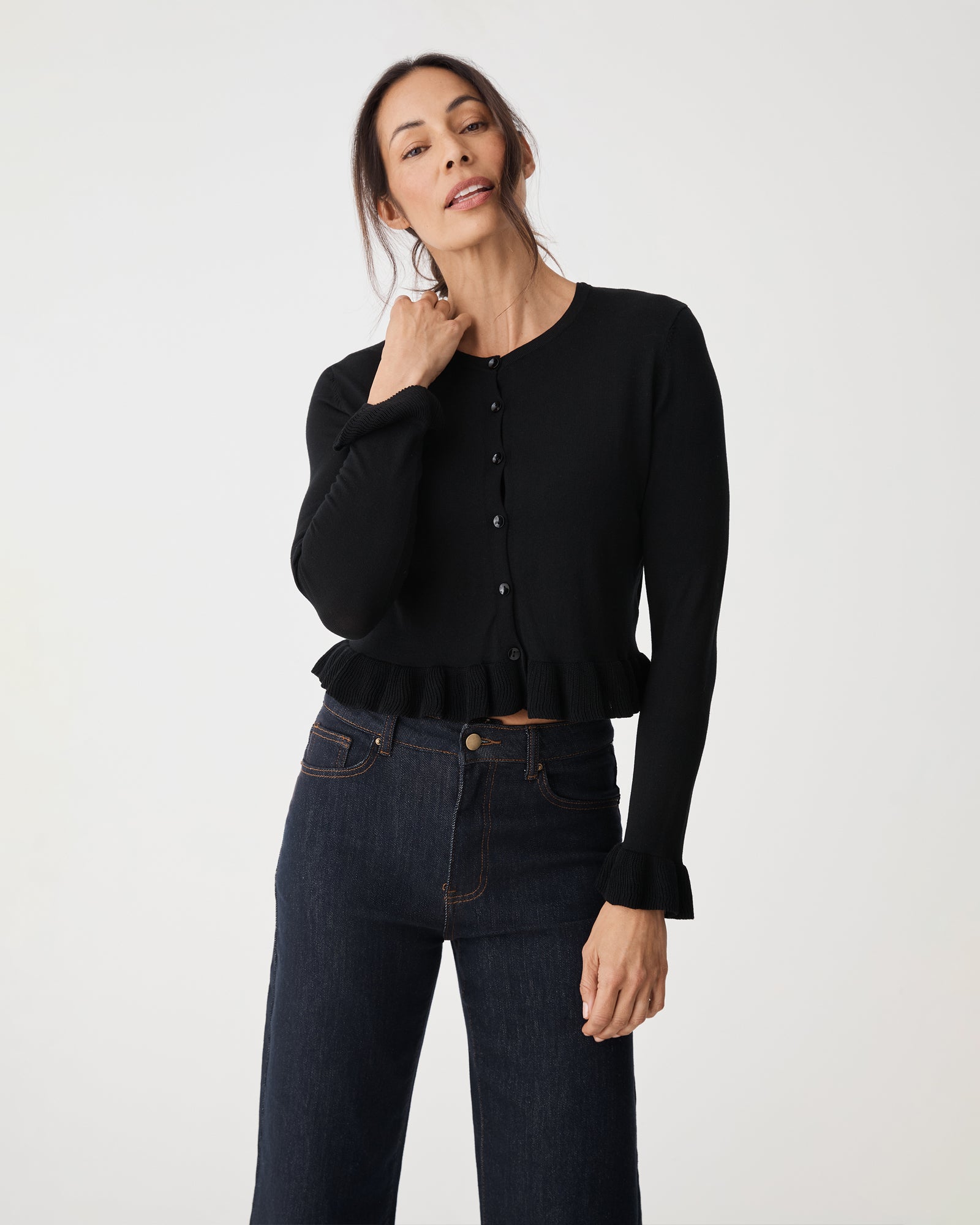 Daisy Tencel Frill Cardigan